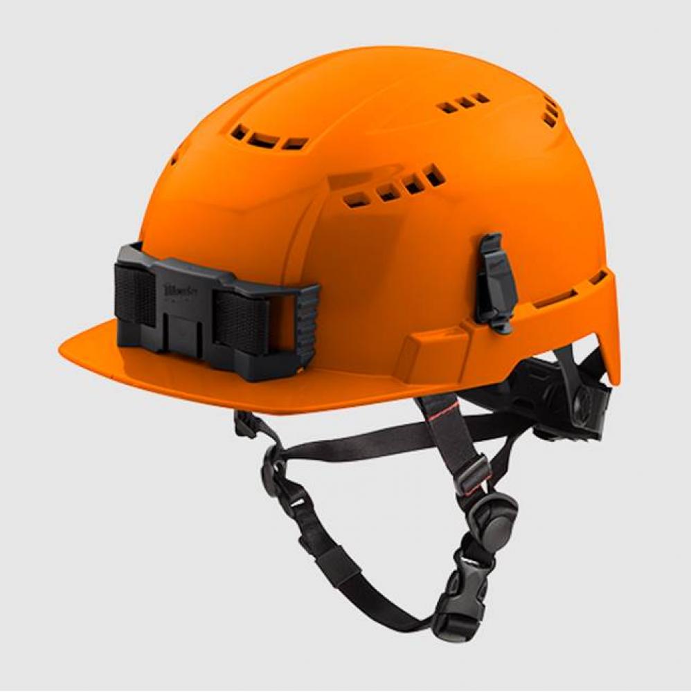 Orange Front Brim Vented Helmet With Bolt - Class C