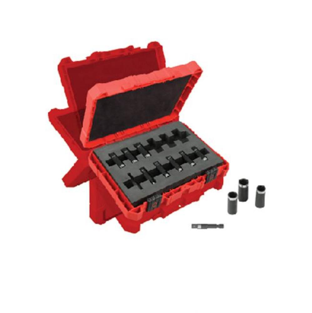 Shockwave 1/4&apos;&apos; Dr Metric Deep Well Impact Socket Set 12Pc