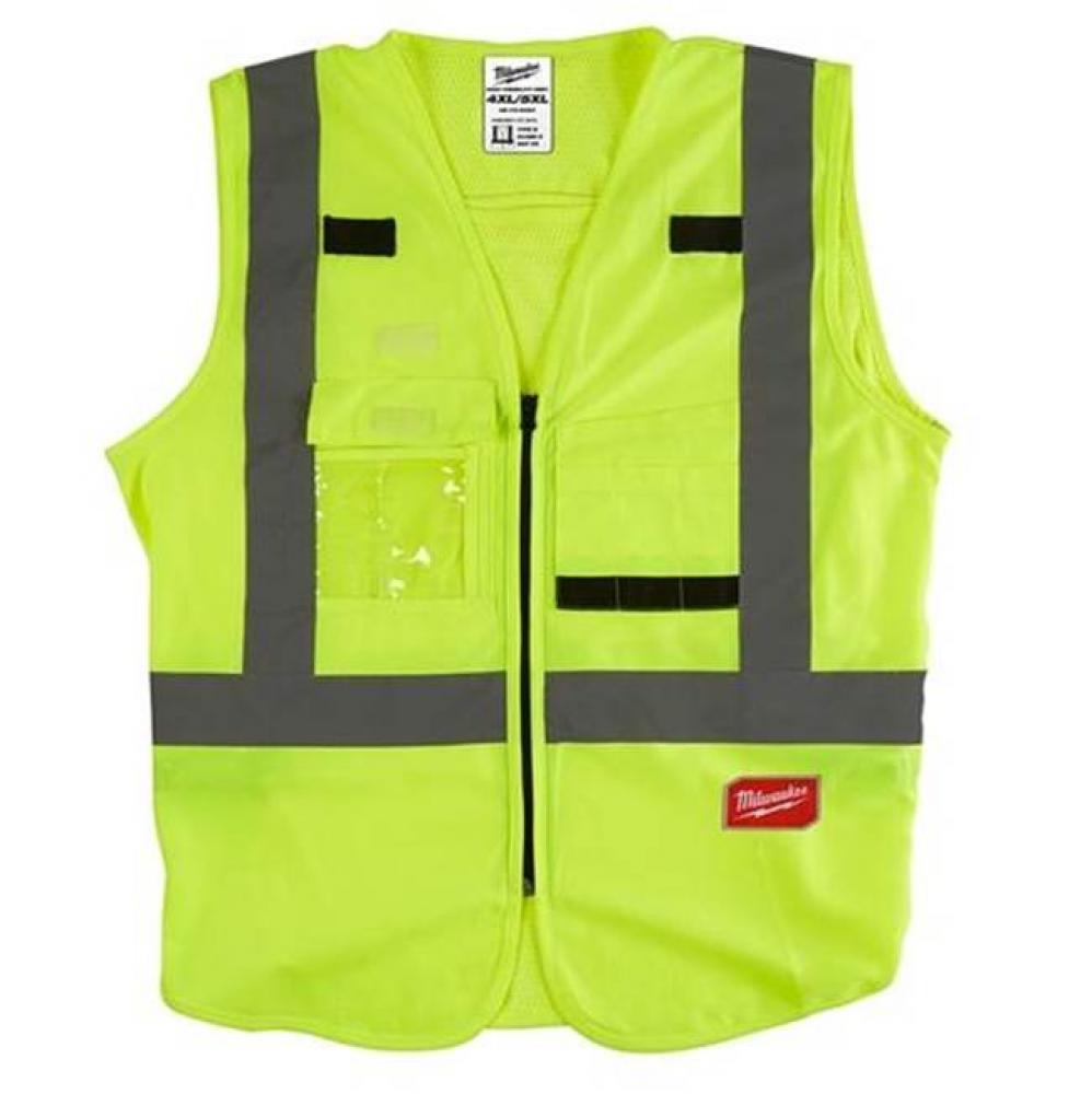 High Visibility Yellow Safety Vest - 4X/5X