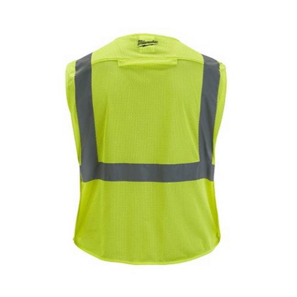 Class 2 Breakaway High Visibility Yellow Mesh Safety Vest - L/Xl