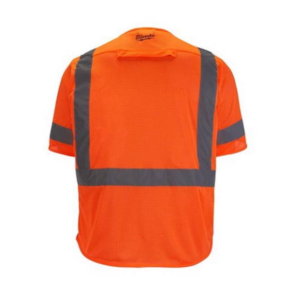 Class 3 High Visibility Orange Mesh Safety Vest - 2Xl/3Xl