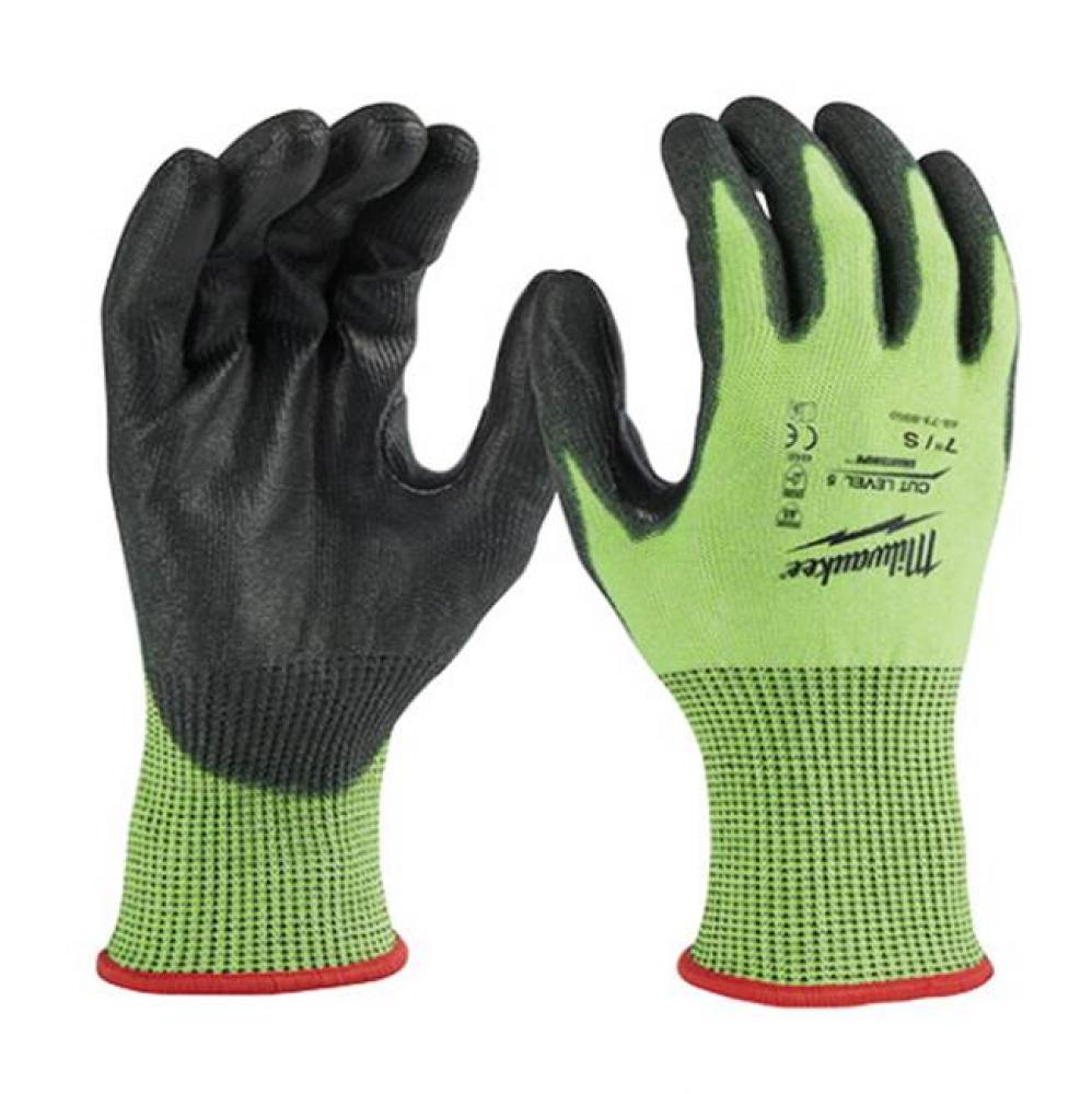 High Visibility Cut Level 5 Polyurethane Dipped Gloves