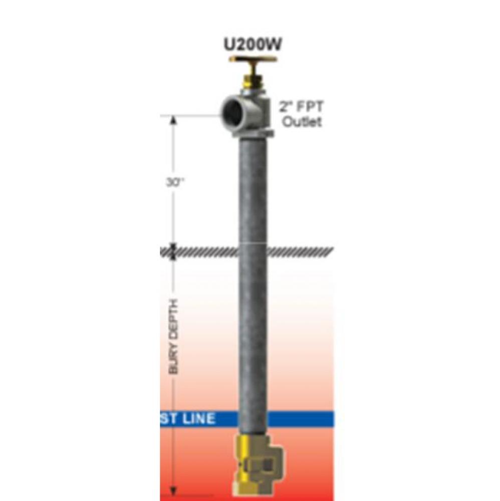 U200W Utility Hydrant - 2in Inlet 6 Feet