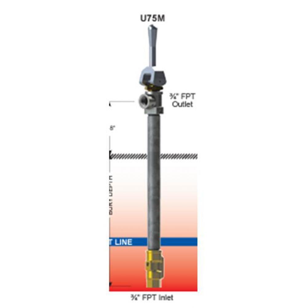 U75M Utility Hydrant - 3/4in Inlet 5 Feet