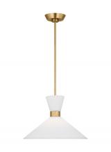 Visual Comfort & Co. Studio Collection DJP1091SB - Belcarra Modern 1-Light Medium Single Pendant Ceiling Light in Satin Brass Gold