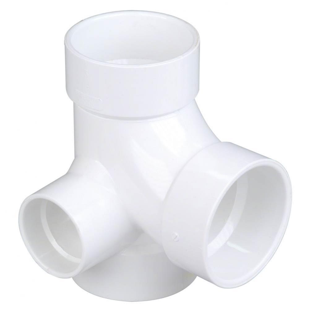 4872 4X4X4X2 PVC  TEE W/RIGHT INL PVC