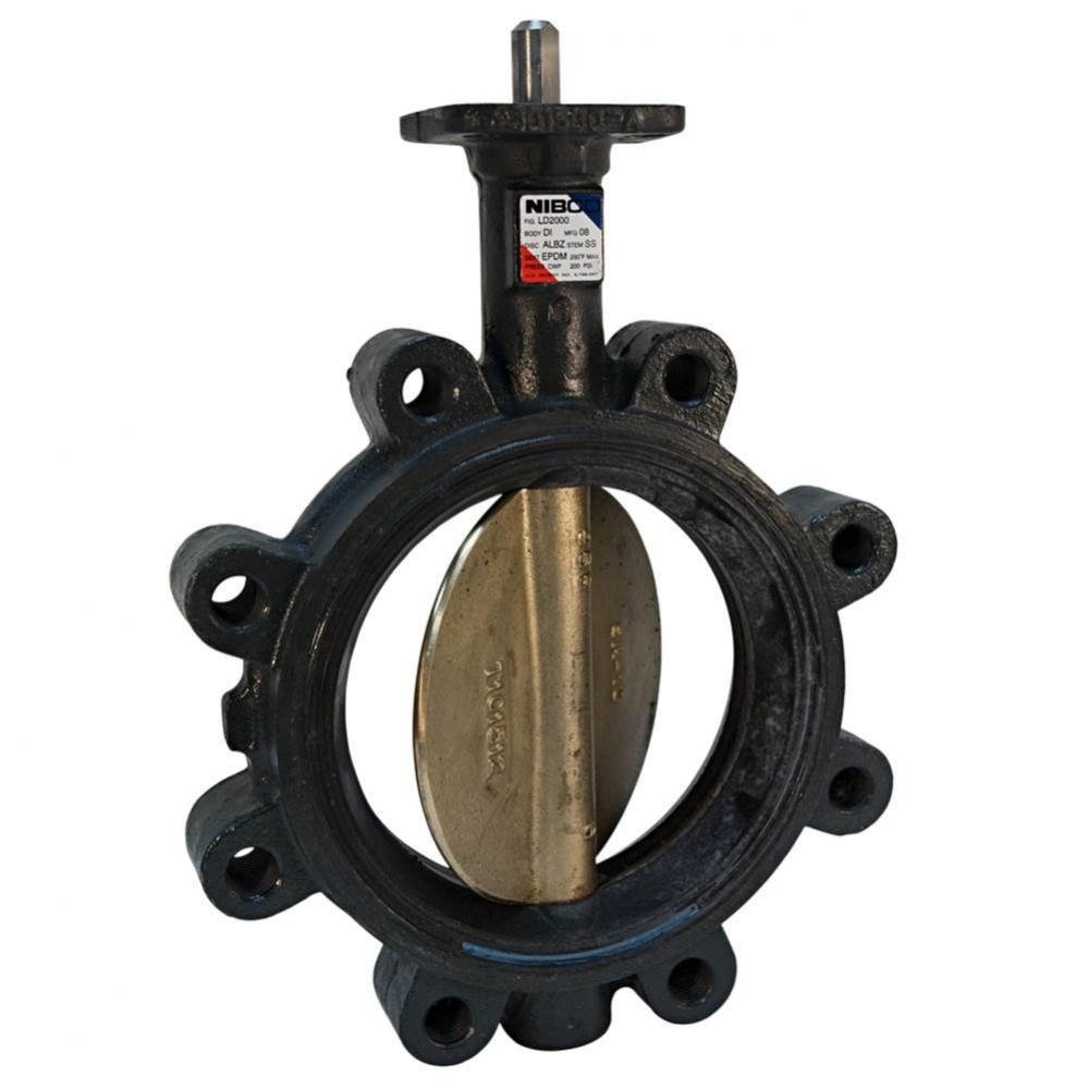 LD20000 6 LUG BFV BARE STEM DUCTILE IRON