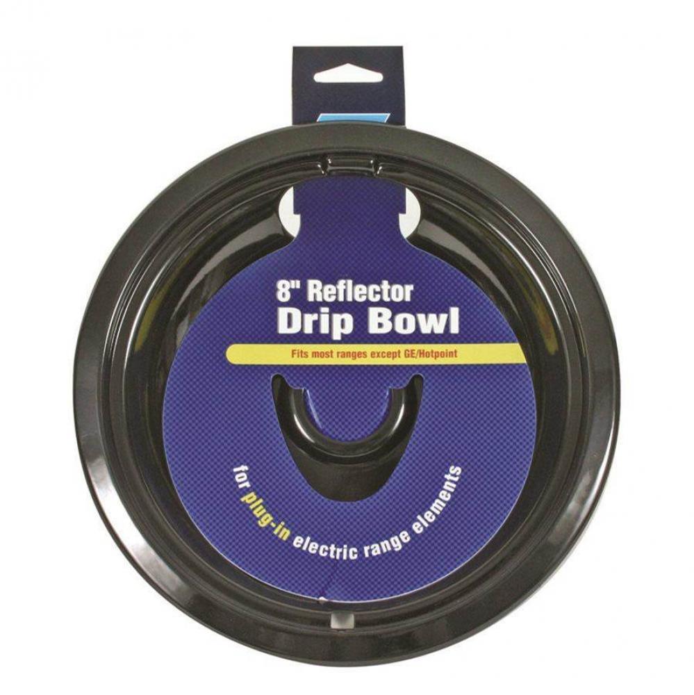 Drip Bowl Universal 8&apos;&apos; Black Porcelain Electric
