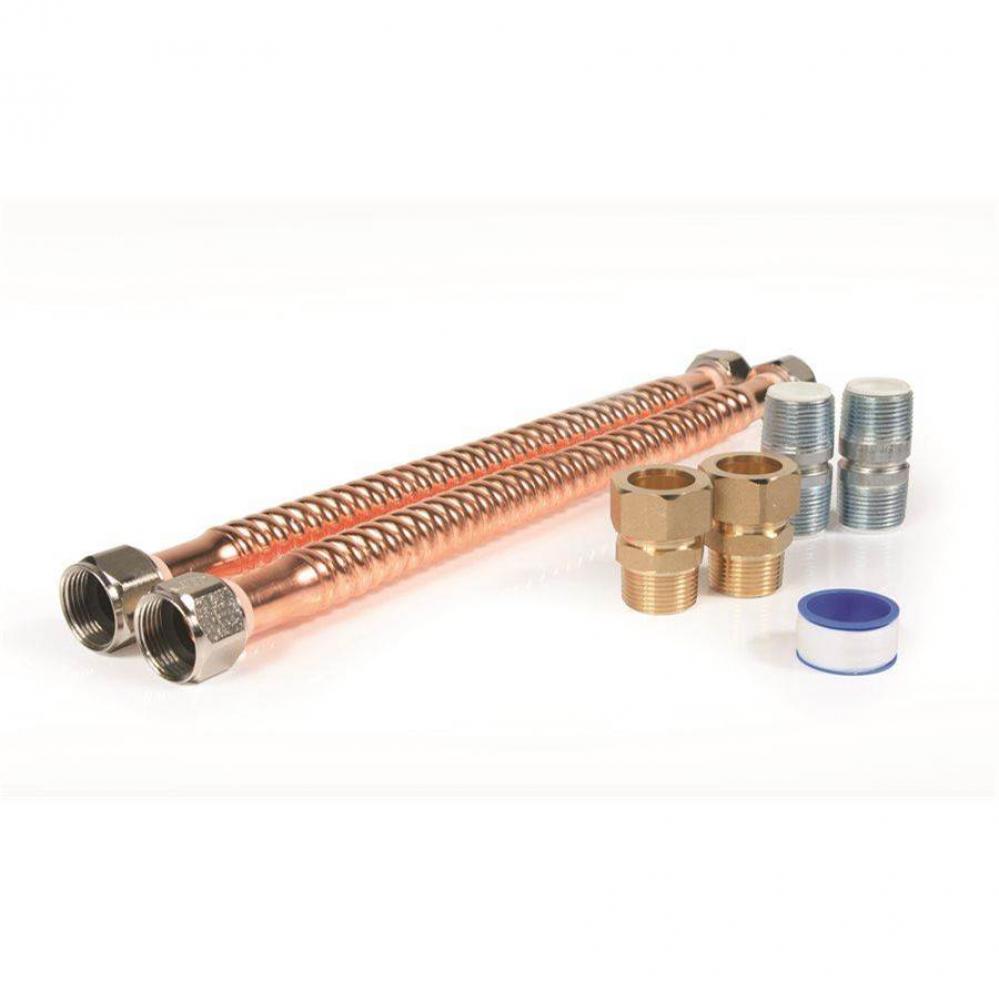 Water Heater Conn Kit 15&apos;&apos; Electric 3/4&apos;&apos; Copper Water Connector
