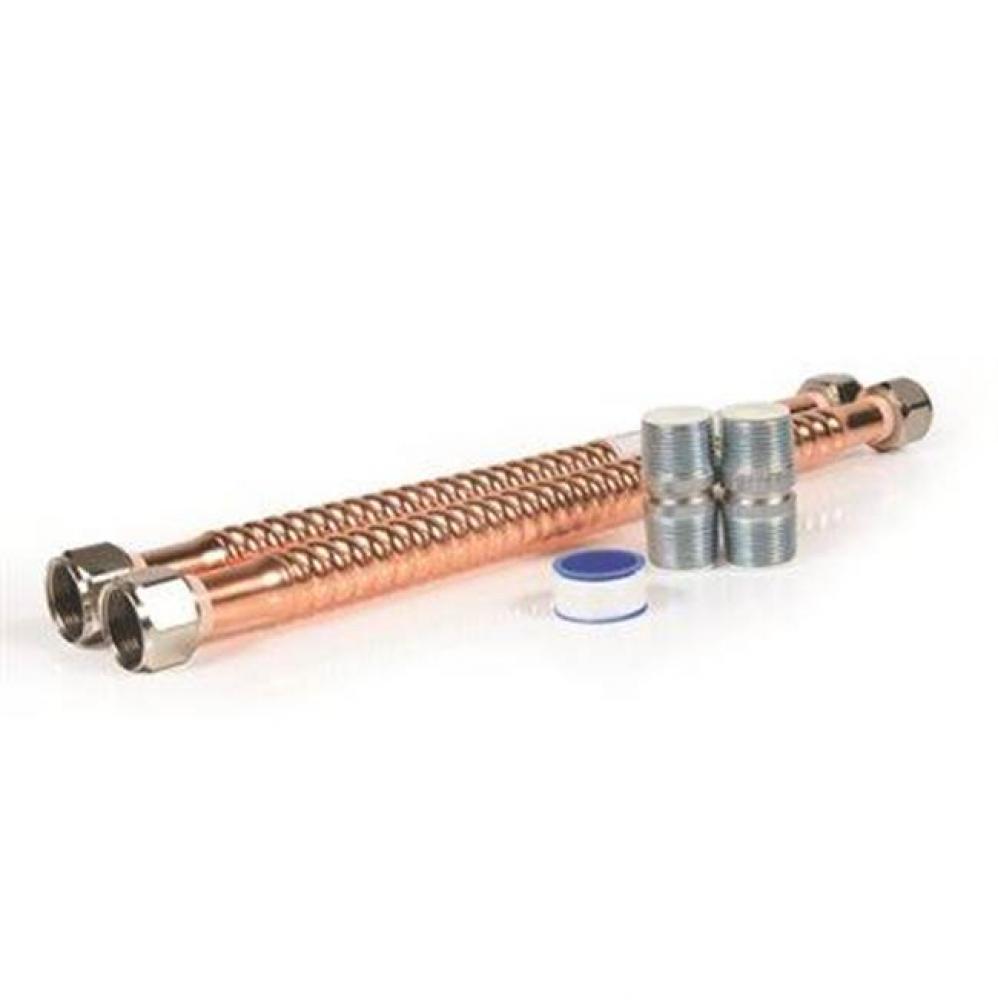 Water Heat Conn Kit 15&apos;&apos; Universal 3/4&apos;&apos; Copper Water Connector