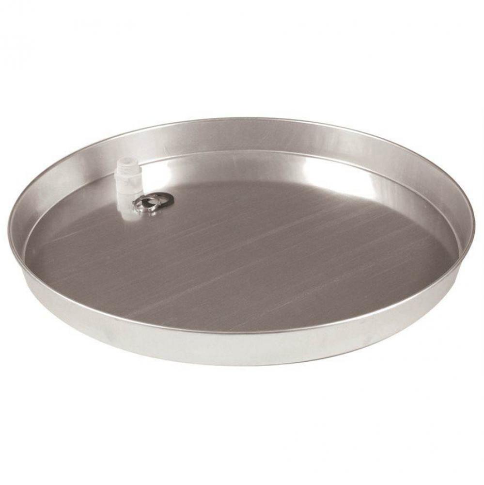 20&apos;&apos; ID Aluminum W/H Drain Pan, Non-Punched, w/PVC Fitting
