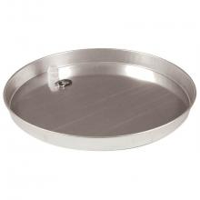 Camco 20801 - 20'' ID Aluminum W/H Drain Pan, Non-Punched, w/PVC Fitting