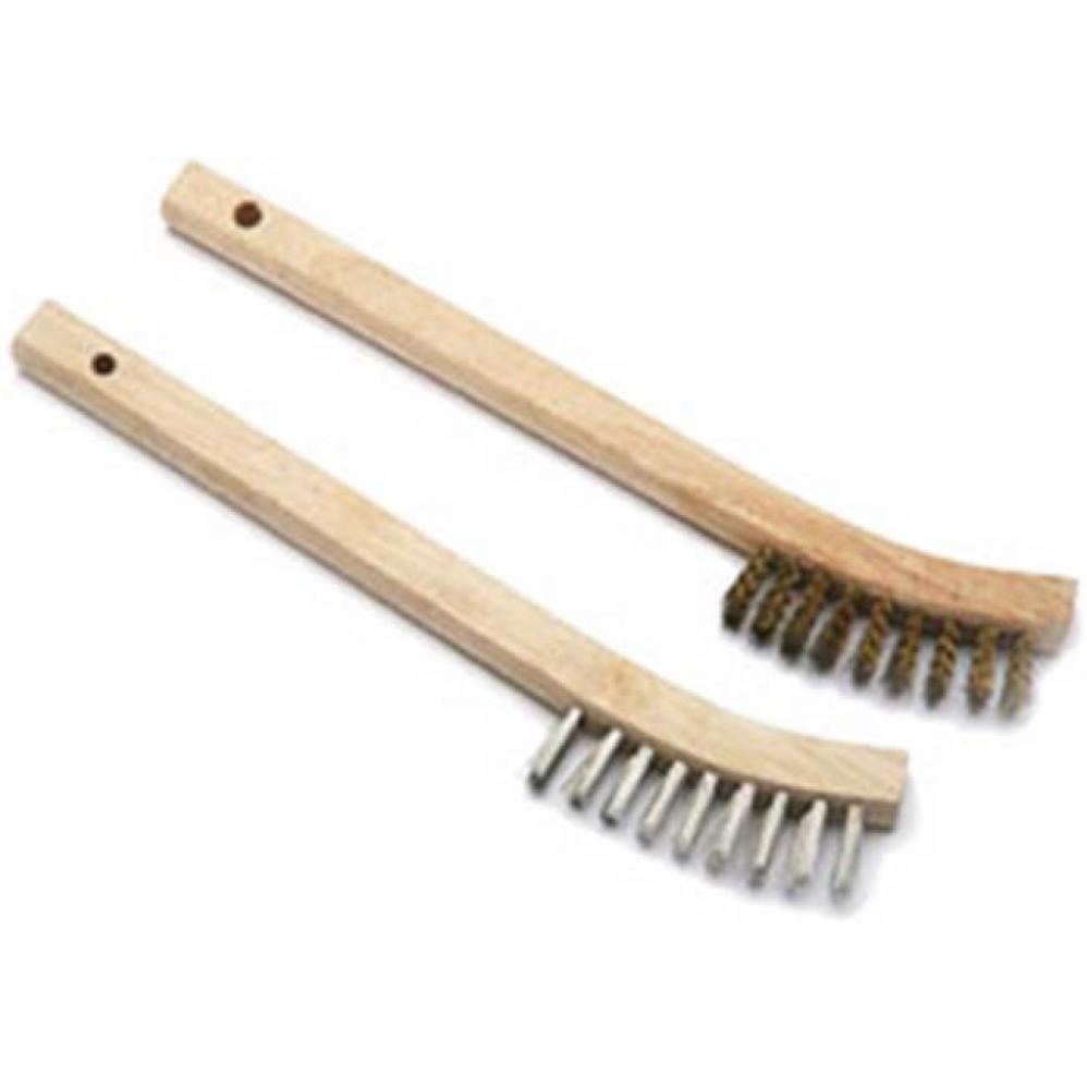 WOOD HANDLE ST.ST. APP. BRUSH 2X9 ROWS