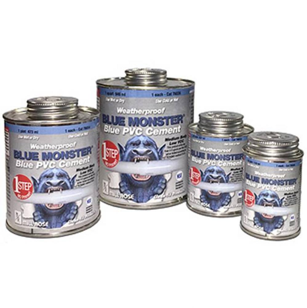 1/4 PINT (4 FL OZ) BLUE MONSTER PVC CEMENT