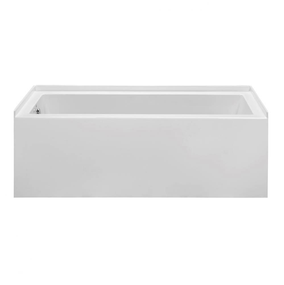 60X30 White Left Hand Drain Above Floor Rough In Integral Skirted Air Bath W/ Integral Tile Flange