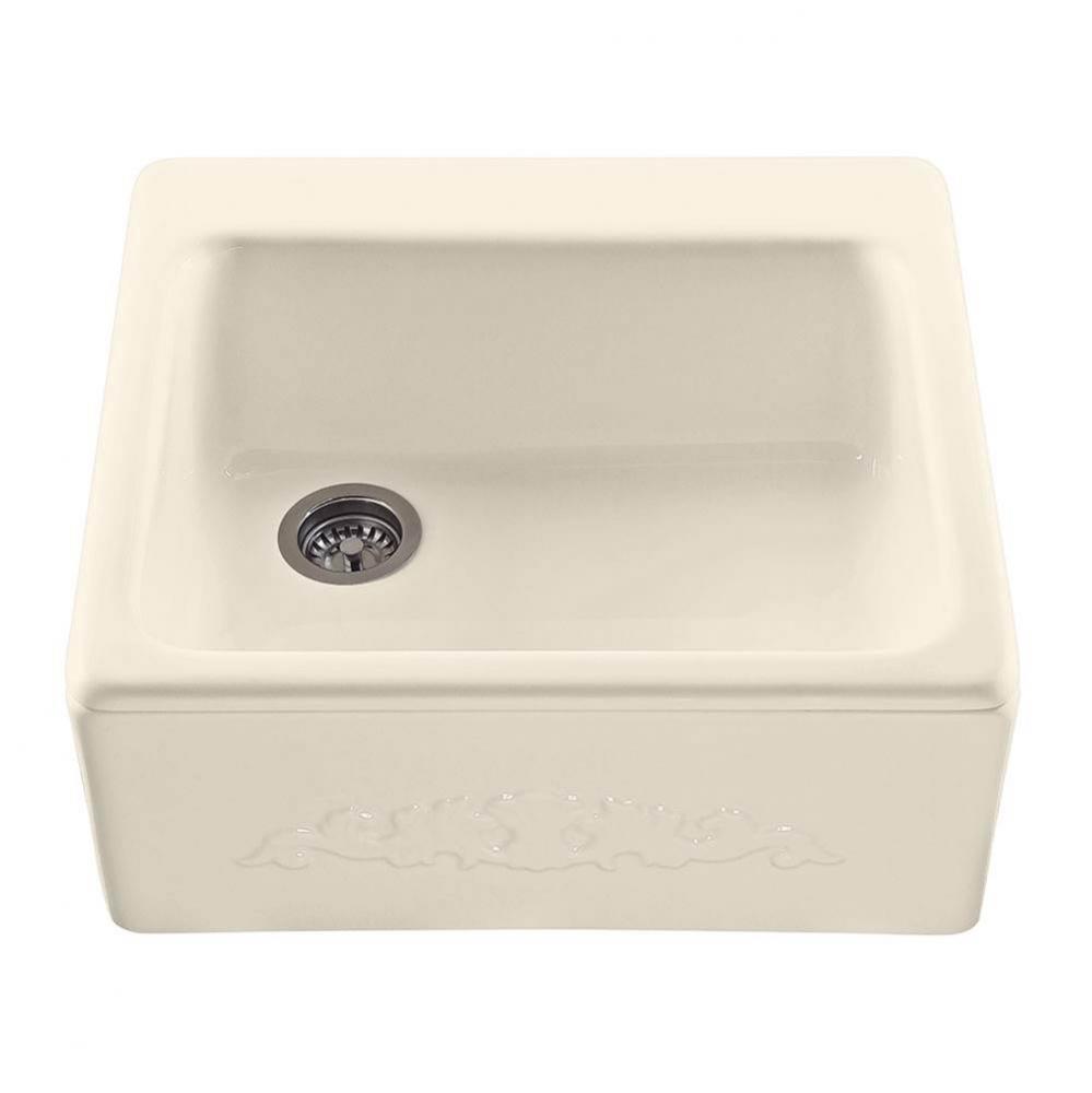 25X22 Biscuit Embossed Front Single Bowl Basics Farmhouse Sink-Hatfield
