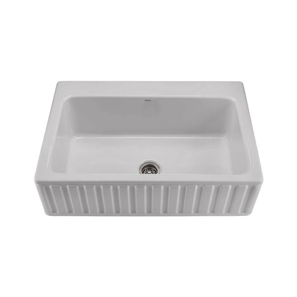 33X22 White Vertical Front Single Bowl Basics Farmhouse Sink-Mccoy