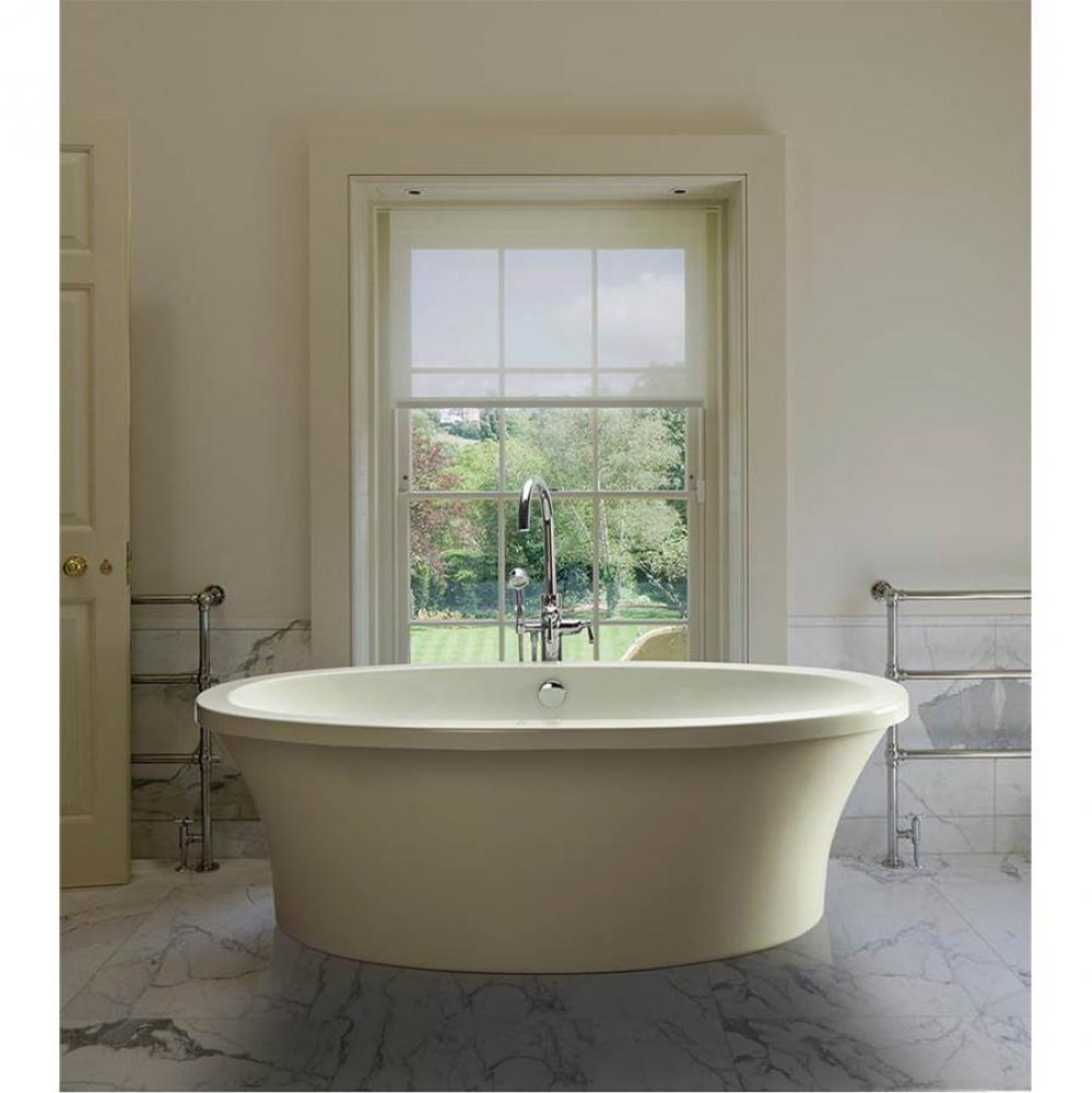 66X36.75X21.75,Basics,Freestanding Oval Tub,Biscuit