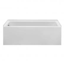 MTI Basics MBAISC6030A-WH-LH - 60X30 White Left Hand Drain Above Floor Rough In Integral Skirted Air Bath W/ Integral Tile Flange
