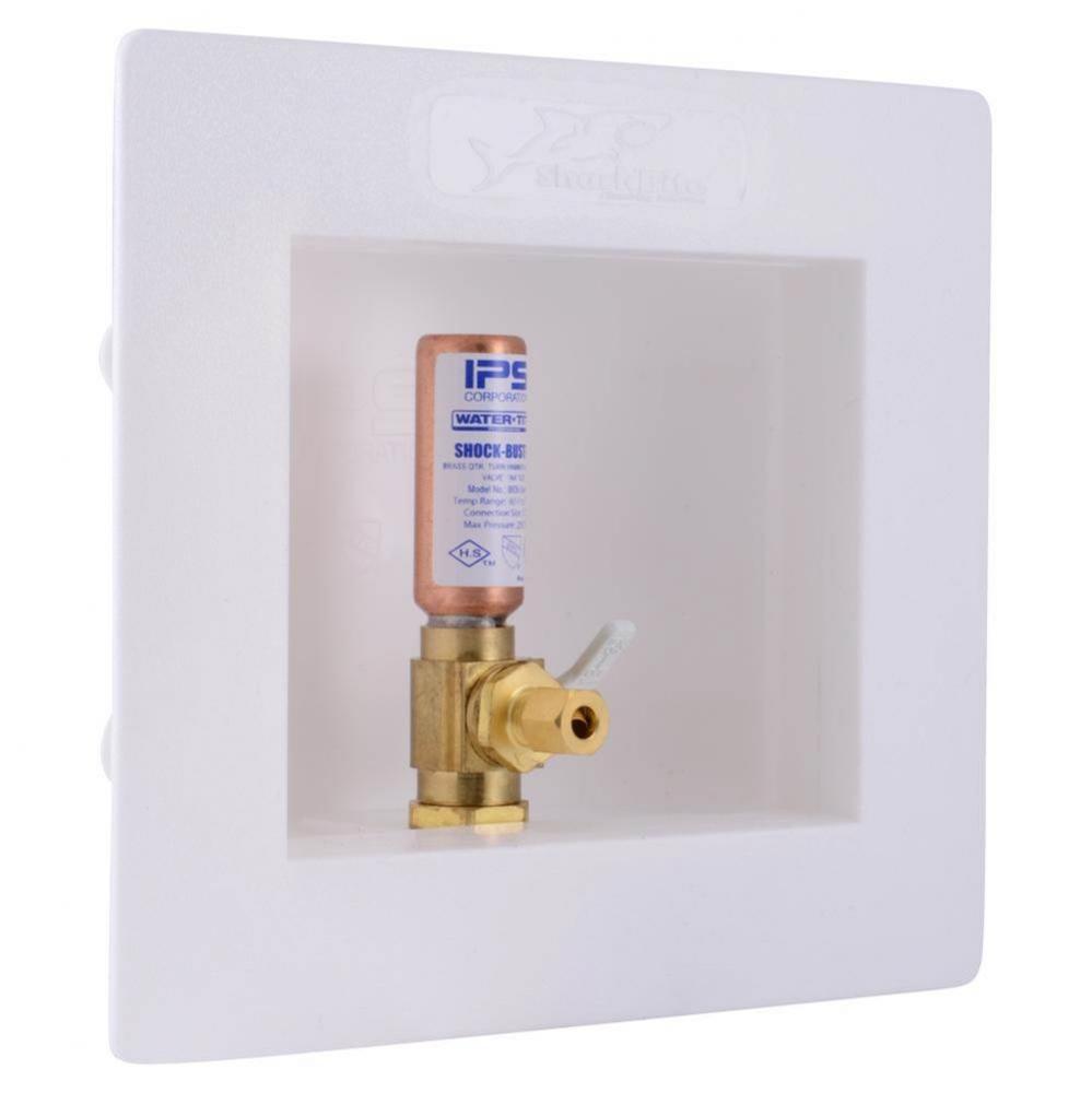 Ice Maker Outlet Box with Water Hammer Arrestors