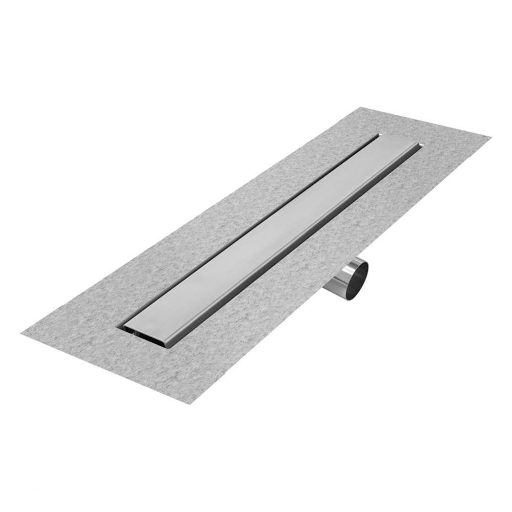 Delmar Series. 36&apos;&apos; Standard length Side Outlet linear drain. Mist (Tile-in) Line. Frame