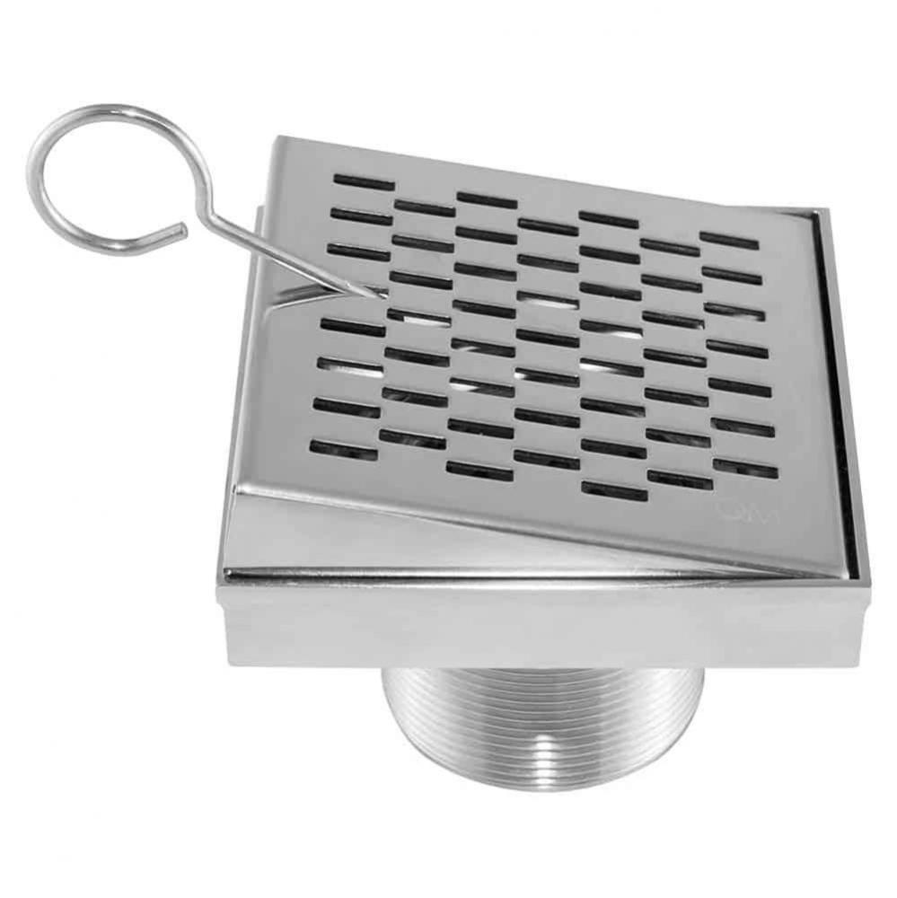 Delmar Series. Delta Line. 4&apos;&apos; Square Drain. Satin fin.