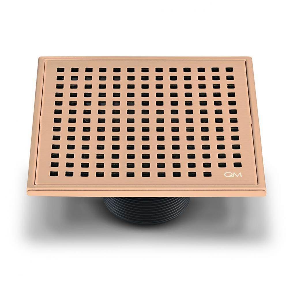 Lagos Series. Mira Line. 5 3/4&apos;&apos; Square Drain. Bronze fin.