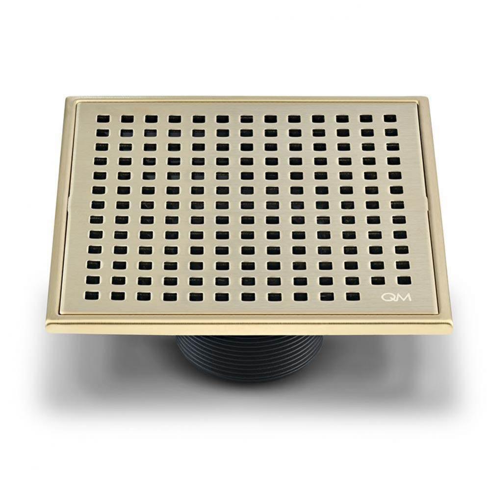 Lagos Series. Mira Line. 5 3/4&apos;&apos; Square Drain. Gold fin.