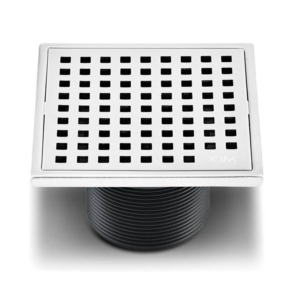 Lagos Series. Mira Line. 4&apos;&apos; Square Drain. Polished fin.