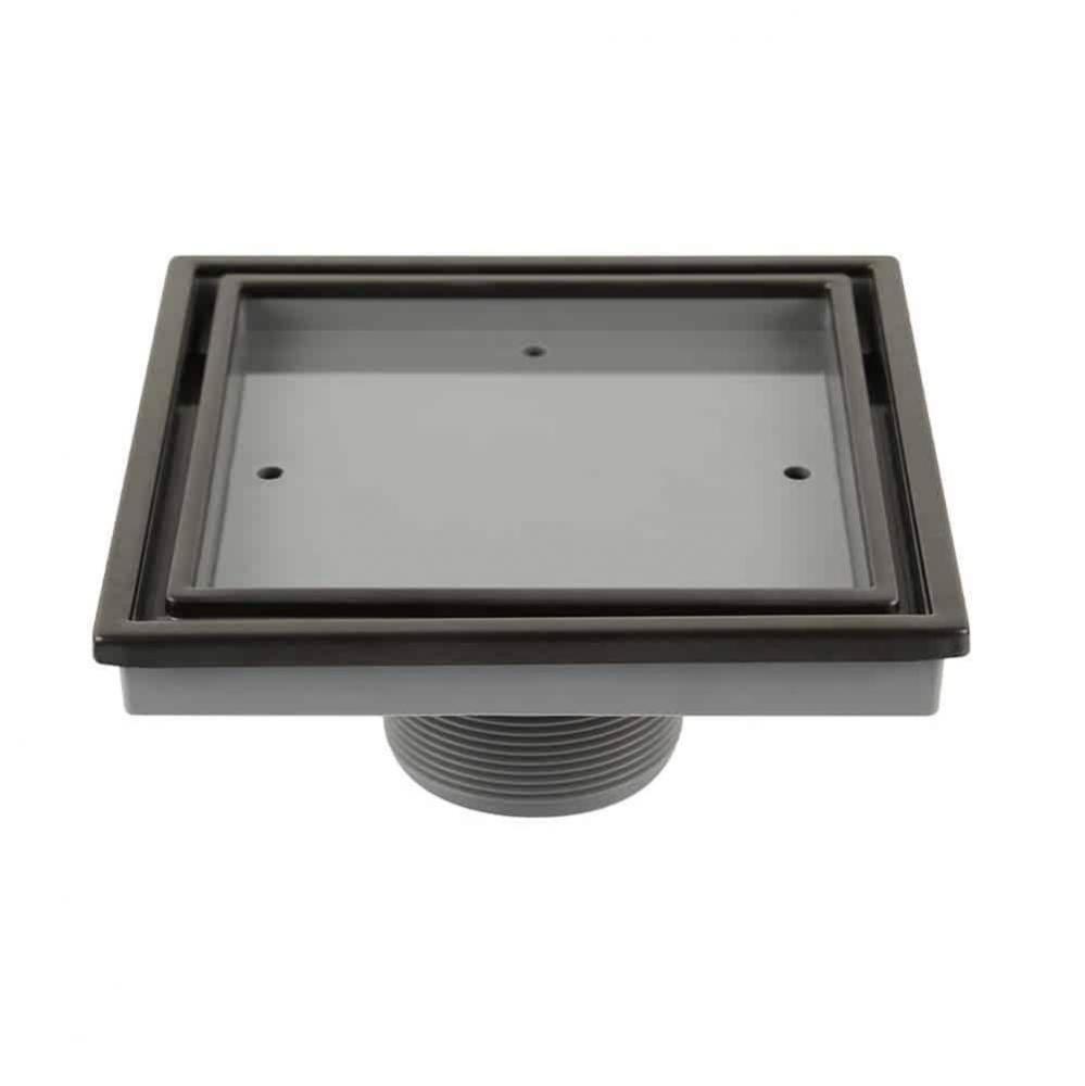 Lagos Series. Veil Line. 5 3/4&apos;&apos; Square Drain. Black/Orb fin.