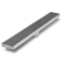 QM Drain 33.700.07 F - Delmar Series. Flange Edge Base. WedgeWire linear drain 58'' x 3 3/8''. Satin