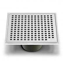 QM Drain 88.100.04 - Lagos Series. Mira Line. 5 3/4'' Square Drain. Polished fin.