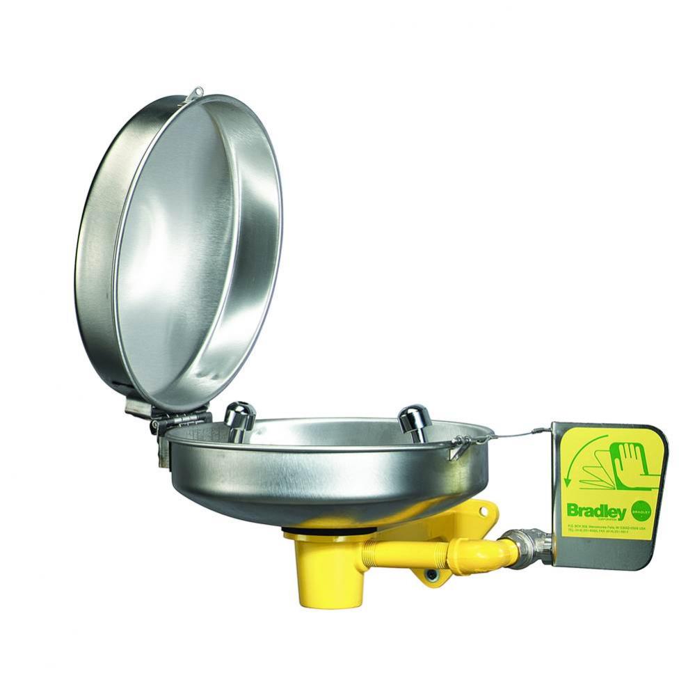 Wall-Mount Eyewash with Stainless Steel Hinged Dust Cover