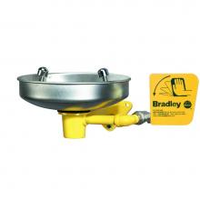 Bradley S19-220B - Eyewash with Wall Bracket- Stainless Steel Bowl