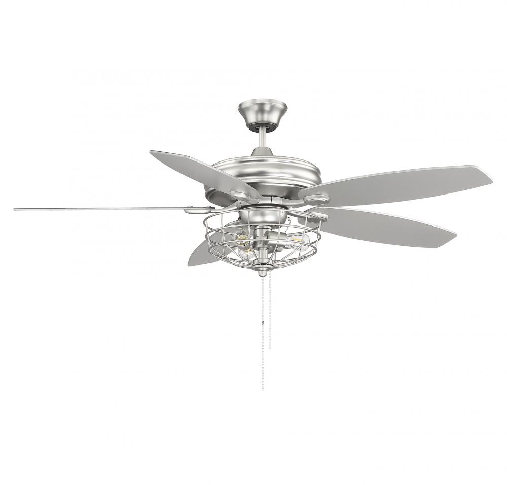 52&#34; 3-Light Ceiling Fan in Brushed Nickel