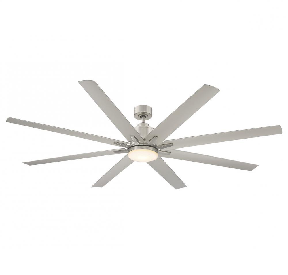72&#34; LED Outdoor Ceiling Fan in Brushed Nickel