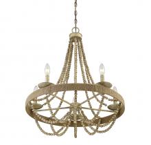 Savoy House Meridian M10014-97 - 5-Light Chandelier in Natural Wood with Rope