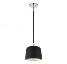 Savoy House Meridian M70118MBKPN - 1-Light Pendant in Matte Black with Polished Nickel