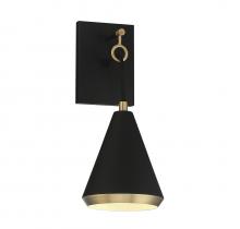 Savoy House Meridian M90066MBKNB - 1-Light Wall Sconce in Matte Black with Natural Brass
