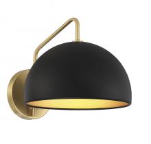Savoy House Meridian M90094MBKNB - 1-Light Wall Sconce in Matte Black with Natural Brass