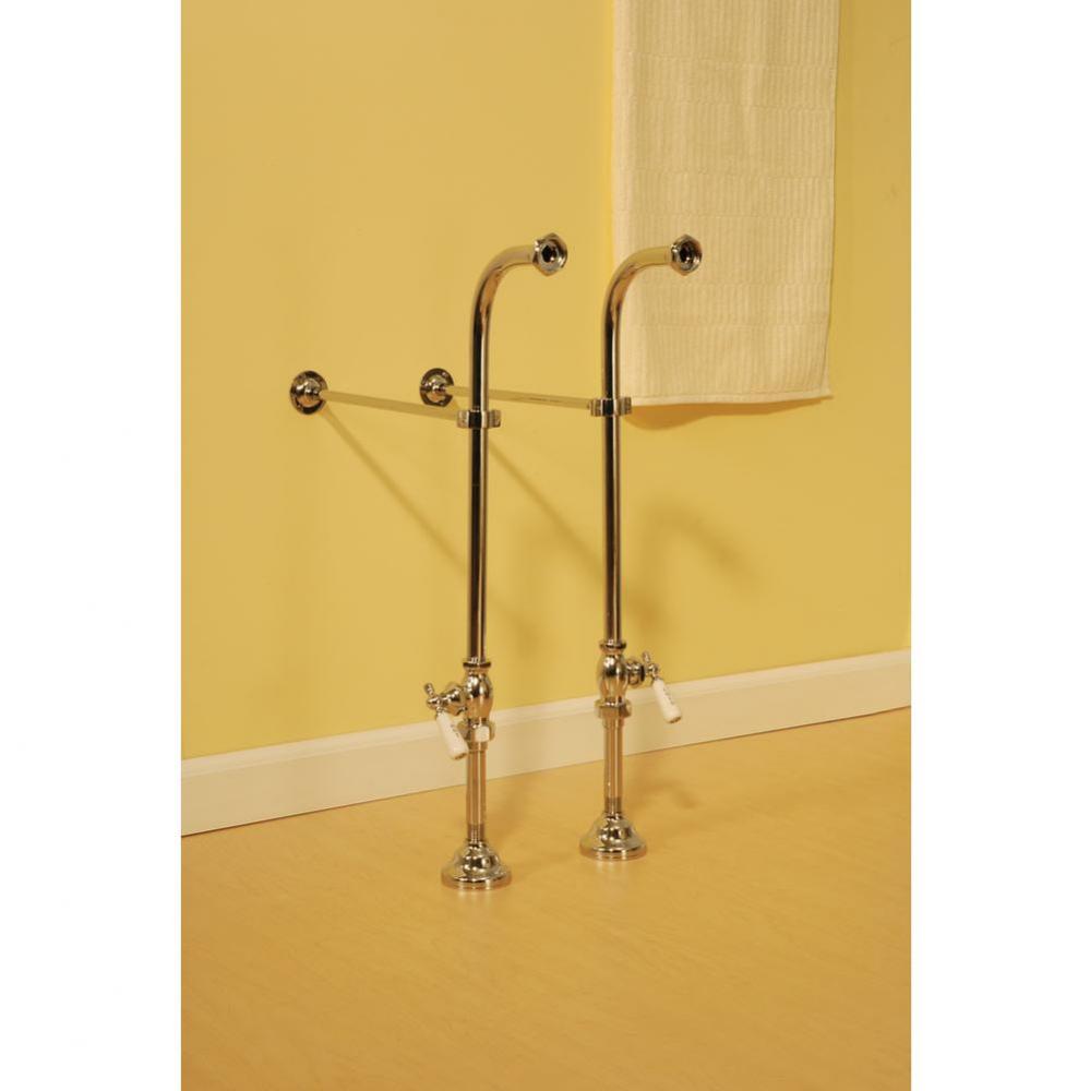 Chrome Free Standing Leg Tub Supply Set W/ Shutoffs