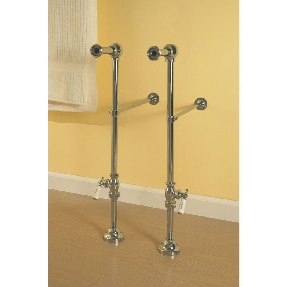 Chrome Free Standing Leg Tub Supply Set W/ Shutoffs