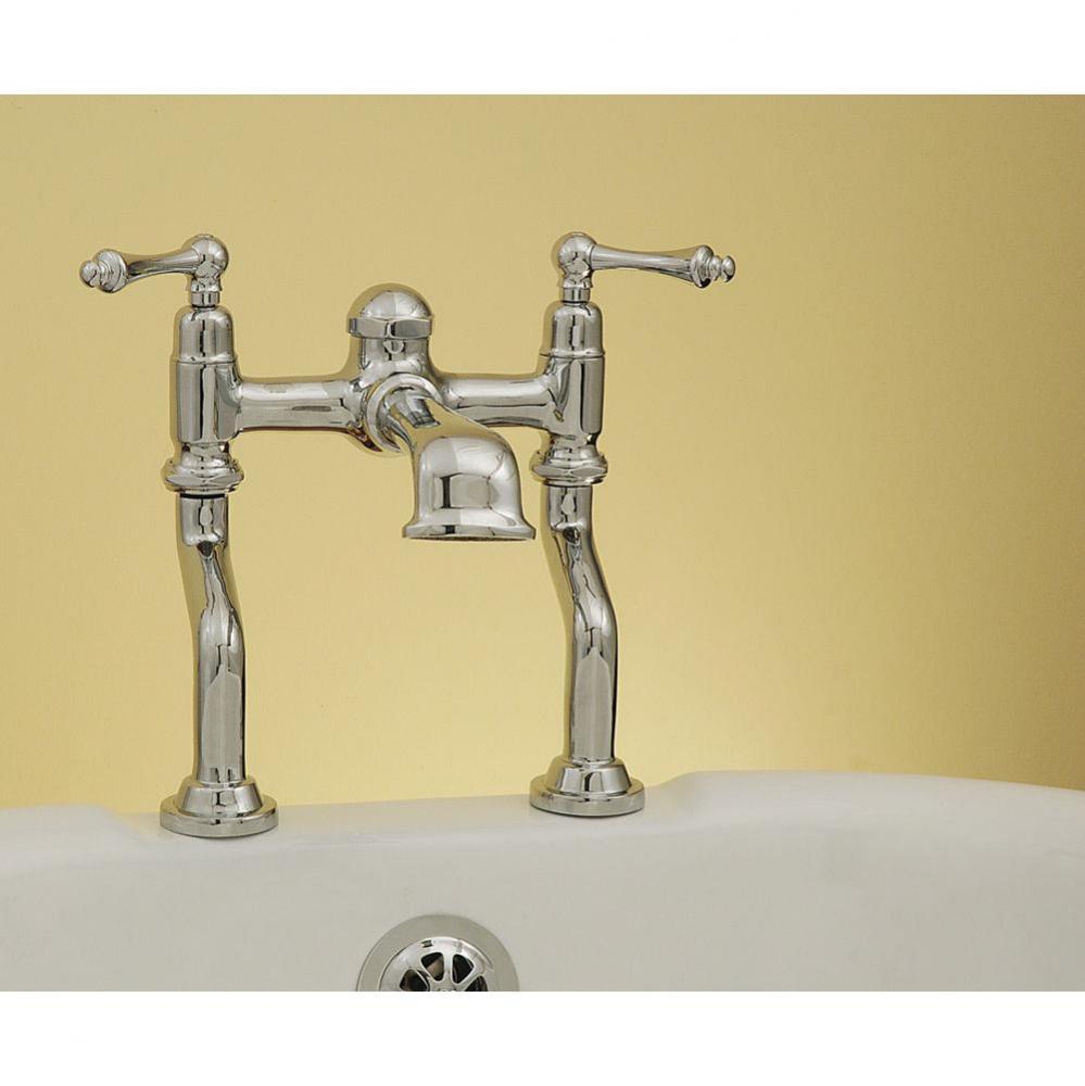 Chrome Deck Mount Faucet W/Lever Handles-Tub Filler Only