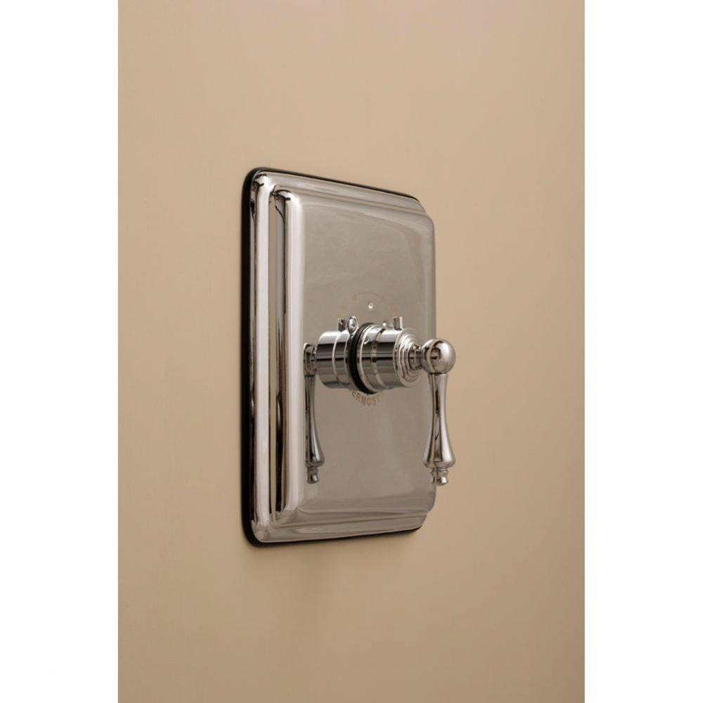 Chrome Thermostatic Control Valve With Rectangular 9&apos;&apos;X  8&apos;&apos; Plate, And Lever