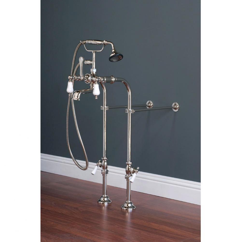 Chrome Faucet &amp; Over The Rim Supply Set Kit.  Includes British Telephone 7&apos;&apos; Cent