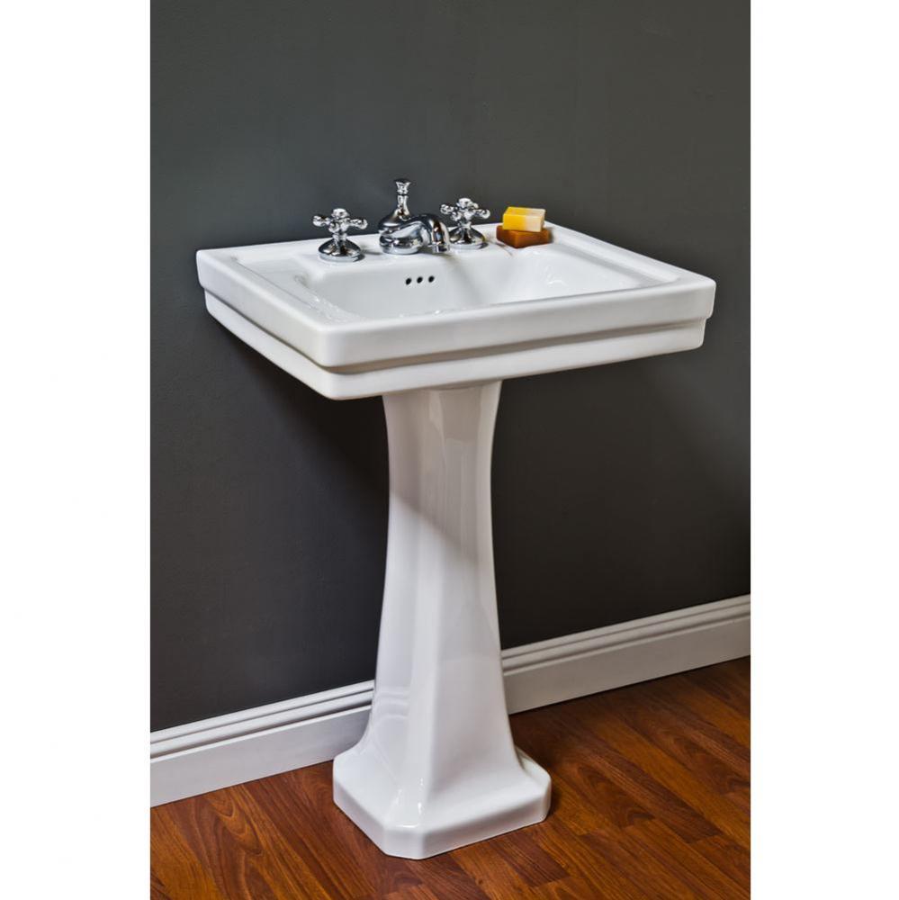 Porcelain Pedestal Sink.  Total Height 33 3/4&apos;&apos;, 23&apos;&apos;W, 18 1/2&apos;&apos; Fro