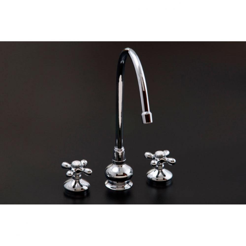 Chrome Deck Mounted Kitchen Set With Tall Spout