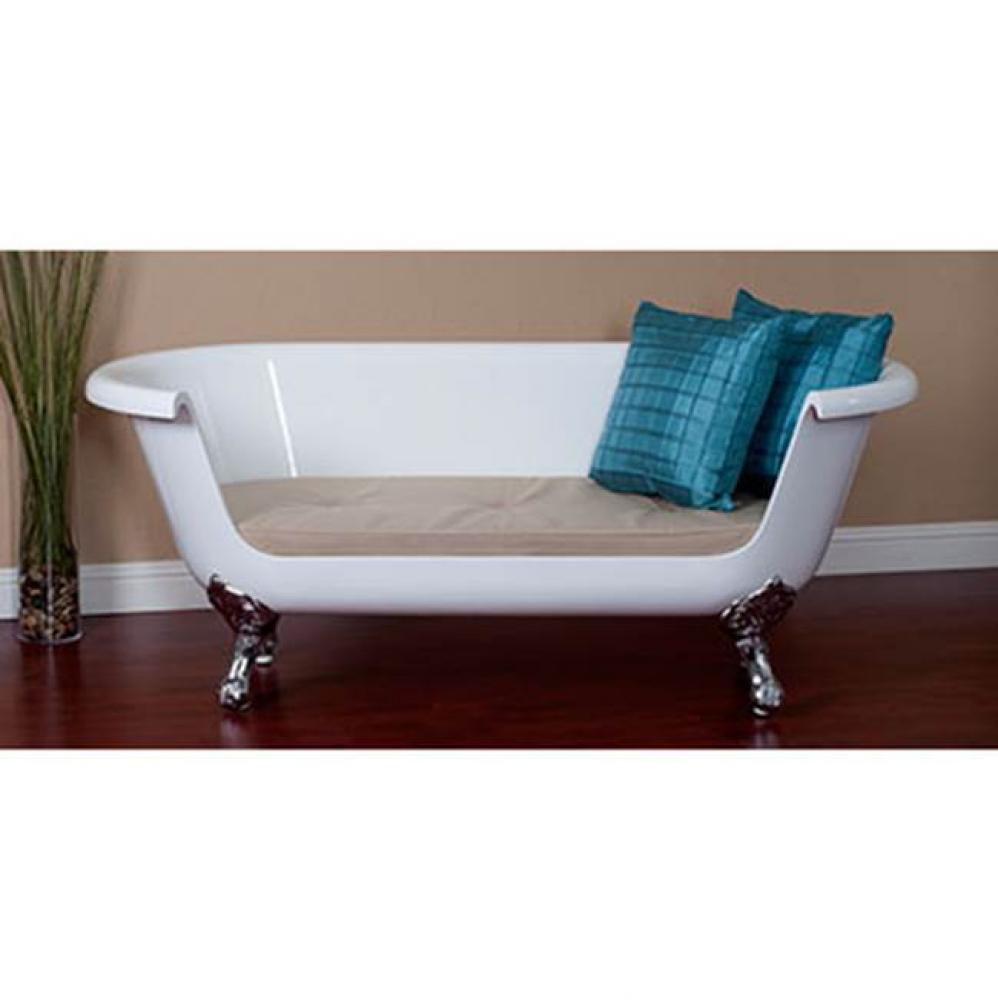Acrylic 2 Seater Bathtub Couch With White Legs