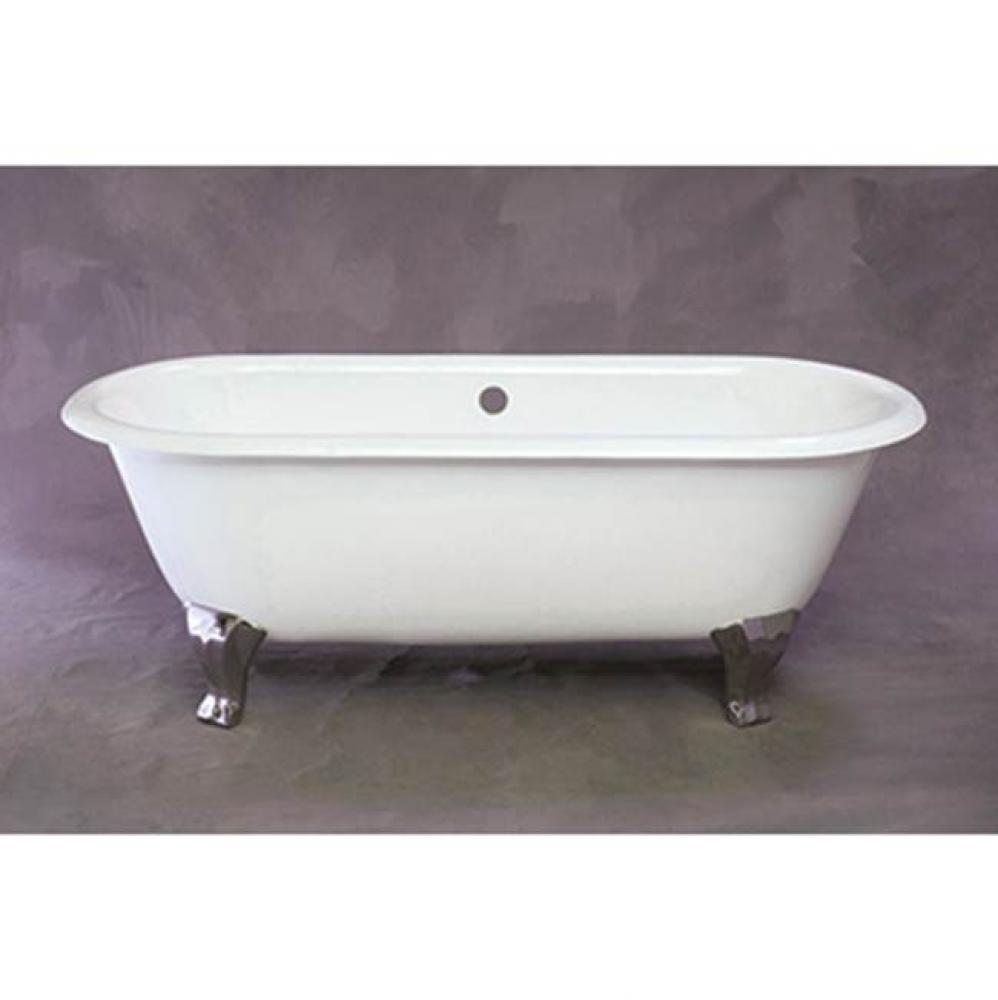 Cast Iron Dual Tub With Polished Nickel Legs