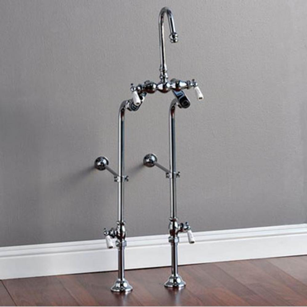 Freestanding Tub Faucets Chrome Faucet &amp; Over The Rim Supply Set Kit